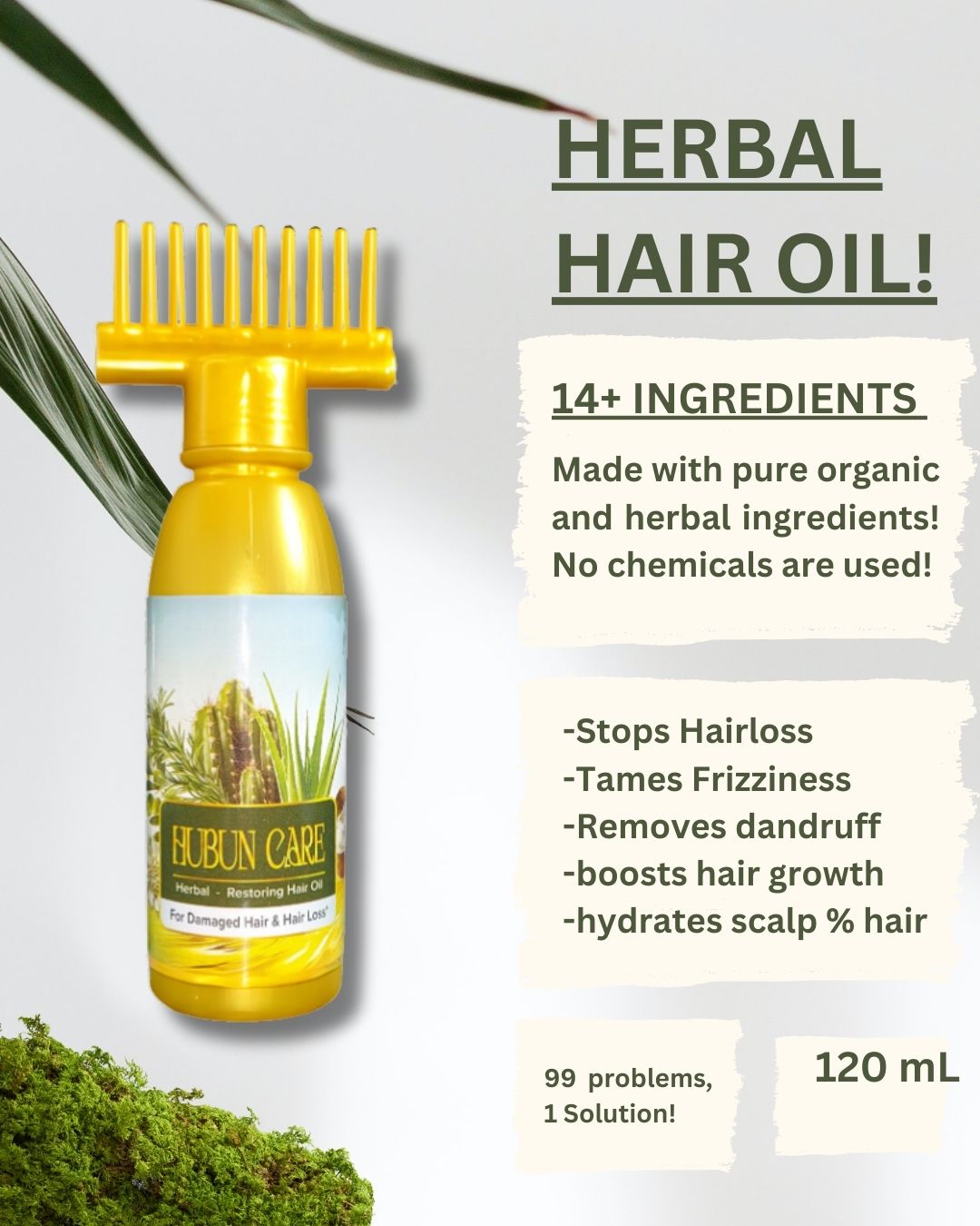 Herbal Hair Oil for damaged hair and hairloss